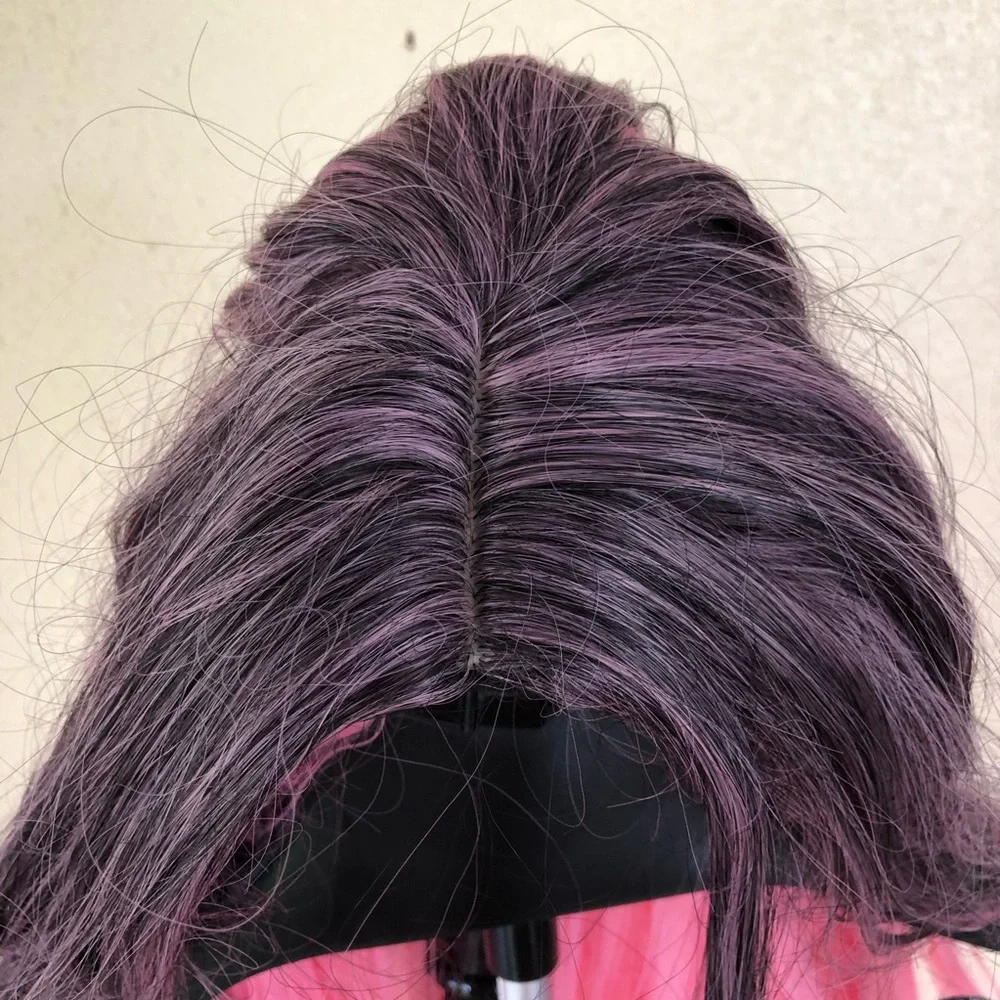 Two Tone Pink Wavy Wig 30”